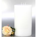 Rustic Kerzen modern mit 3 Dochte, Weiß 20x12 cm